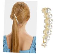 iplusmile Pearl Banana Hair Clip Large Toothed Hair Claw Clip with Elegant Vintage Design Easy to Use for Ponytail and Updo