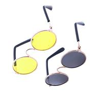 iplusmile Pet Sunglasses for Dogs Cats Funny Creative Goggles Lightweight Design Uv for Outdoor Fun Golden Frame Yellow Black Pattern