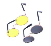iplusmile Pet Sunglasses for Dogs Cats Funny Creative Prop Glasses Lightweight for Parties Golden Frame with Yellow Black Patterns Durable Comfortable Wear