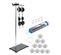 iplusmile Physics Pulley System Kit Adjustable Bracket, Includes 10x 50g Hook Weights and Spring Scale, Teaching Tools for Mechanics Experiments and Science Learning