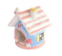 iplusmile Pink Ceramic Hamster House Small Pet Nest Hideout Cozy Bed Suitable for Hedgehogs and Squirrels