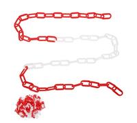 iplusmile Plastic Safety Barrier Chain 6mm Red White 25m - Crowd Control Chain Barricade for Construction Site, Parking, and Event Safety