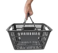 iplusmile Plastic Shopping Basket with Carry Handles Hand-Held Supermarket Basket for Grocery Retail and Storage 15X10X8 Inch Compact Tote for Kitchen Bathroom and Organising