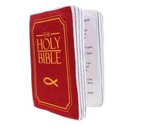 iplusmile Plush Bible Pillow Decor Soft Book Throw Pillow Creative Plush for Couch Decoration with Lifelike Design Comfortable Brick Red for Adults