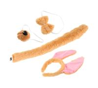 iplusmile Plush Dog Ears Headband Soft Bendable Animal Costume Accessories with Nose Tail Bowtie for Adults Halloween Party Dress Up Unisex