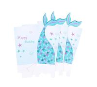 iplusmile Popcorn Boxes Made of White Paper Blue Mermaid Tail 18pcs with Compression Resistance, for Birthday Party Snacks and Movie Night Treat Containers