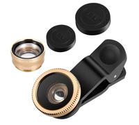 iplusmile Portable Cell Phone Camera Lens Super Wide Angle Macro Fisheye Lens for Smartphones Design Compatible x Golden