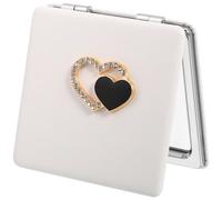 iplusmile Portable Folding Makeup Compact Mirror with Pu Leather Cover, Ergonomic Design and High Definition Glass, Mini Cosmetic Mirror for Women and Professional Makeup Artists,