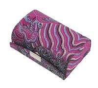 iplusmile Portable Lipstick Case with Mirror and Button Closure, Elegant Chinese Style Small Makeup Organizer Box in Purple for Daily Use and Busy Work Schedules