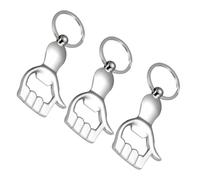 iplusmile Portable Palm Shape Bottle Keychain for Opening Wine and Beer Bottles Multi Tool 3pcs Made of Sturdy Zinc Alloy Silver Colour