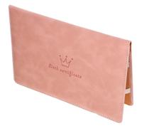 iplusmile Portable Pink Leather Maternity Notes Folder with Cartoon Patterns, Lightweight Birth Certificate Sleeve and Storage, Practical Certificate Protector with Fine Details