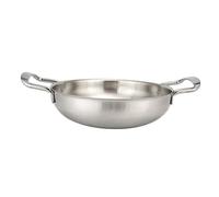 iplusmile Portable Stainless Steel Pan with Mirror Finish and Stay Cool Riveted Handles Everyday Cookware for Outdoor Use and Stir Fry Cooking