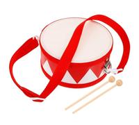 iplusmile Portable Wooden Snare Drum for Adjustable Strap Double Sided Hand Percussion Instrument Cute Red Compact Drum for Early Music Learning and Rhythm Development