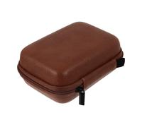 iplusmile Premium Pu Leather Headphone Storage Case, Vintage Dark Brown Cable Organizer Pouch for Data Cables, USB Chargers, and Power Banks, Multipurpose Travel Electronics Accessory Bag