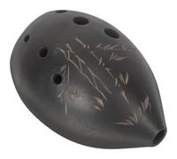 iplusmile Professional 8-hole Black Clay Ocarina Musical Instrument with Delicate Patterns, Easy to Play and Good Tone Quality, for Beginners and Developing a Interest in Music