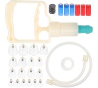 iplusmile Professional Vacuum Cupping Kit with 18 Plastic and Rubber Cups for Body Care, Multi-Function Suction Therapy Set for Dispel Wind and Dampness, Safe and Smooth Massage