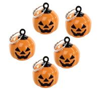 iplusmile Pumpkin Bell Pet Collar Pendant Copper Material Small and Delicate with Sleek Surface 5 Pcs Pumpkin-shaped Accessory during Halloween Days for Halloween for Pets and Cellphones