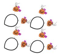 iplusmile Pumpkin with Faderesistant Brightly Pumpkin Shape Headband Halloween 4pcs for Men and Women, Lightweight Plastic Costume Hairband Comfortable Wear for Trick or Treat Walks