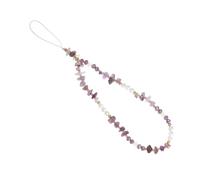 iplusmile Purple Beaded Mobile Phone Charm with Polymer Clay Material Delicate and Smooth Phone Strap Wrist Lanyard Wearable on Wrist Prevents Loss for Hanging Items