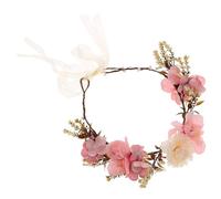 iplusmile Purple Floral Headband with Comfortable Texture Bridal Hair Accessory Made of Fabric Beautiful in Look Wedding Flower Garland Hair Wreath for Beach Holiday and Photo Shoots