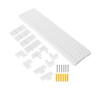 iplusmile Pvc Cable Management Raceways Set 10pcs 30x15mm X 40cm with Screws, Adhesive Tape Accessories, Wall-mounted Cord Hider Trunking for Tv, Audio Power Cable Concealing