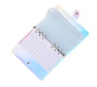 iplusmile PVC Laser Loose-Leaf Budget Planner Notebook A6 Cash Planning Notepad Organizer with Refillable Pages and Business Card Holder for Personal Finance Management