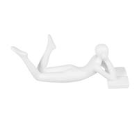iplusmile Reading Thinker Resin Statue White Abstract Art Ornament