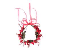 iplusmile Red Headpiece Floral Crown with Fabric and Artificial Berries Headband Bridal Lightweight and Comfortable for Wearing for Party and Cosplay