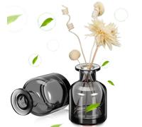 iplusmile Refillable Glass Diffuser Bottles 2×150 ml - Transparent Glass for DIY Essential Oil Blends, Odour-Neutralising Reed Diffuser Kit for Home, Office & Car