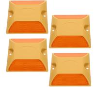 iplusmile Reflective Driveway Markers 4Pcs Plastic Road Studs Sturdy Pavement Reflectors for Highway Parking Lot Safety at Night