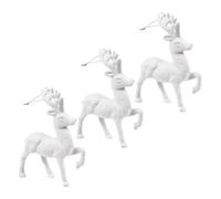 iplusmile Reindeer Creating Happy Atmosphere White Foam Hanging Decorations Lovely 3pcs Miniature Xmas Ornaments and Stylish Holiday Decor for Christmas Party and Home