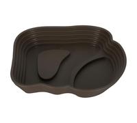 iplusmile Reptile Water Bowl and Turtle Soaking Tub 9.45in Large Dual-sided Terrarium Bath Pool Dark Brown Feeding Dish for Aquarium Habitat Accessories