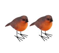 iplusmile Resin Robin Figurines Set of 2, Artificial Bird Ornaments Random Tail Color, Garden and Indoor Tabletop Decoration for Home and Outdoor Display Random Color