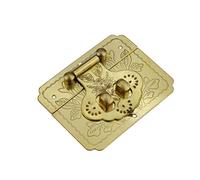 iplusmile Retro Plate Lock Brass Latch Clasp 2.56 x 2.05 Inches - Secure Vintage-Style Closure for Jewellery Boxes, Wooden Cabinets & Tool Boxes - for DIY Restoration, Antique Furniture Repair