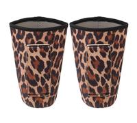 iplusmile Reusable Anti- Design with Handle Leopard Print Coffee Sleeves 2pcs Insulated Cloth Material Keeps Hot Drinks Warm for Coffee and Cold Drink Use