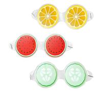 iplusmile Reusable Cooling Eye Patches 3 Pieces Fruit Pattern Ice Masks for Dry and Itchy Eyes Treatment and Relaxation