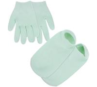 iplusmile Reusable Moisturizing Gel Gloves and Socks Set Black Fabric Material 4pcs Hydrating Hand and Foot Care Random Color for Women and Men for Dry Skin Therapy