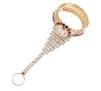 iplusmile Rhinestone Bangle Watch and Bracelet Lady Watch with Pomegranate Red Crystal Accent Fashion Jewelry for Women Wrist Wear