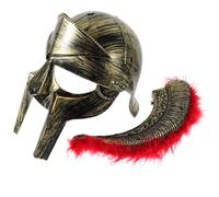 iplusmile Roman Warrior Helmet Red Plume, Men’s Cosplay Soldier Hat Prop for Party and Halloween, Ancient Roman General Dress-up Headwear for Themed Events and Birthday Celebrations