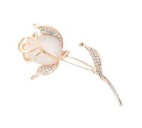 iplusmile Rose Brooch with Opal Cat’s Eye Alloy Breastpin, Golden Floral Brooch Pin for Women’s Wedding and Formal Attire Accessories