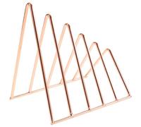 iplusmile Rose Gold Iron Triangle Bookends File Organizer Desktop Book Holder Multi-function Book Stand for Office and Home Storage