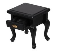 iplusmile Scale Miniature Wooden Side Table with Functional Drawer Vintage Dollhouse Bedroom Furniture for Living Room Accessories Realistic Craftsmanship Bedside Table