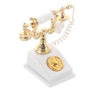 iplusmile Scale Vintage Telephone Model Miniature Rotary Desk Phone Decor for Dollhouse Furniture Unique Vintage Miniature Phone Accessory White for Retro Home Decoration