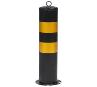 iplusmile Security Barrier Safety Bollard Post Stainless Steel Parking Barrier Driveway Security Post Warning Column Road Barricade Yellow Bollards for Garage Parking Lot 50cm