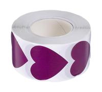 iplusmile Self-Adhesive Stickers Roll for Letter Sealing 500pcs Purple Heart Shaped for Valentine's Day, Versatile Love Labels and Commercial Purposes