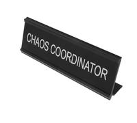 iplusmile Shaped Aluminum Desk Plaque for Mediators Chaos Coordinator Sign Sturdy Lightweight Office Name Plate Quick Identification for Mediation Portable Desk Decor