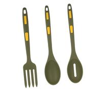 iplusmile Silicone Pasta Fork and Slotted Spoon Set Heat Resistant Cooking Utensils with Comfortable Grip Safe and Kitchen Serving Tools for Pasta and Cooking