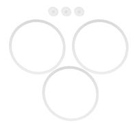 iplusmile Silicone Seal Replacement Gasket and Valve Stopper for Japanese Bento Box Lunch Container, 6pcs Set with 11cm Outer Ring and 1.5cm Leakproof Triangular Valve, Food-grade Silicone