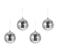 iplusmile Silver Mirror with Bright Reflection 4pcs Glass Reflective Spheres and Design Performance Stage Decor for Birthday and Themed Parties