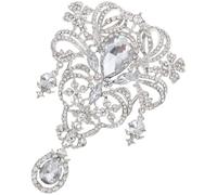 iplusmile Silver Rhinestone Brooch Lapel Pin for Women, Alloy Material with Not Easy to Lose Color Feature, Delicate and Charming Design for Wedding Gift Party and Decorative Clothing
